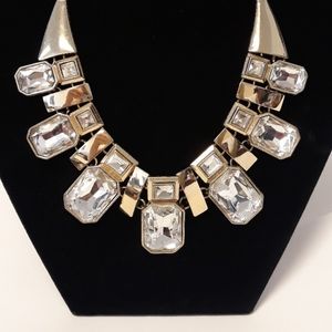 Gold-tone and crystal necklace